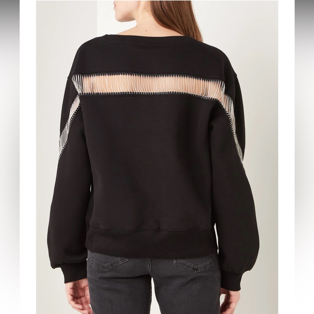 All Saints Black Sweater with Sheer chain Detail